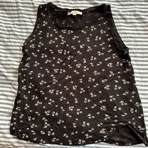 Ann Taylor Loft black and white floral tank